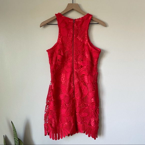 Lovers + Friends Coral Caspian Lace Shift Dress - Picture 10 of 10